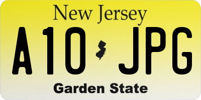 NJ license plate A10JPG