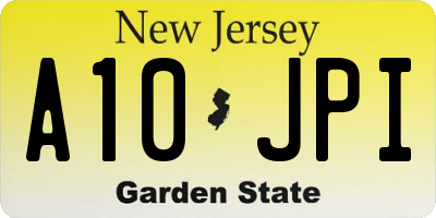 NJ license plate A10JPI