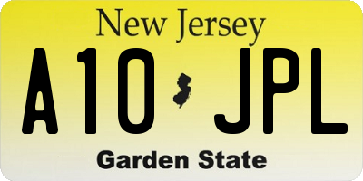 NJ license plate A10JPL