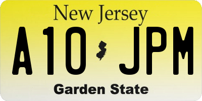 NJ license plate A10JPM