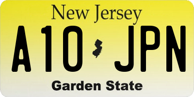 NJ license plate A10JPN
