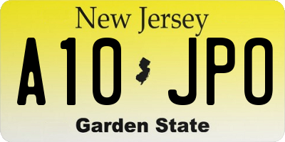 NJ license plate A10JPO