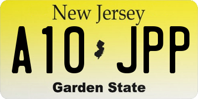NJ license plate A10JPP