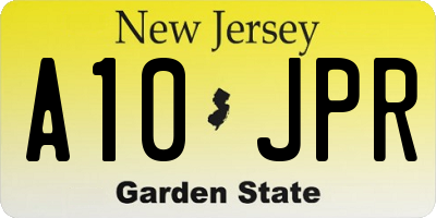 NJ license plate A10JPR