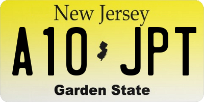 NJ license plate A10JPT