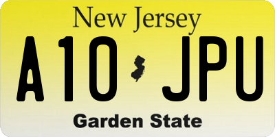 NJ license plate A10JPU