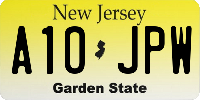 NJ license plate A10JPW
