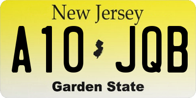 NJ license plate A10JQB