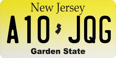 NJ license plate A10JQG