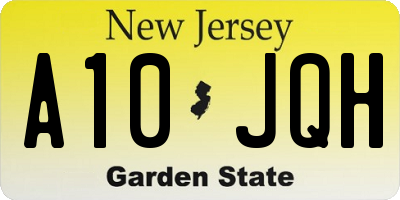 NJ license plate A10JQH