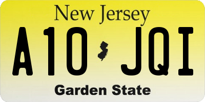 NJ license plate A10JQI