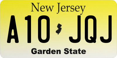 NJ license plate A10JQJ