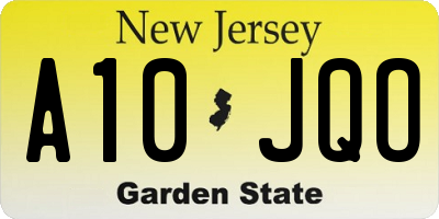 NJ license plate A10JQO