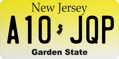 NJ license plate A10JQP