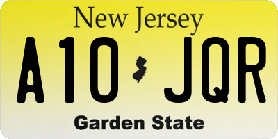 NJ license plate A10JQR