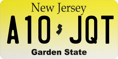 NJ license plate A10JQT