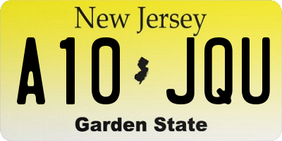 NJ license plate A10JQU