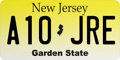 NJ license plate A10JRE