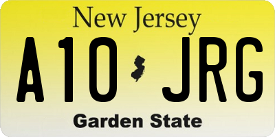 NJ license plate A10JRG