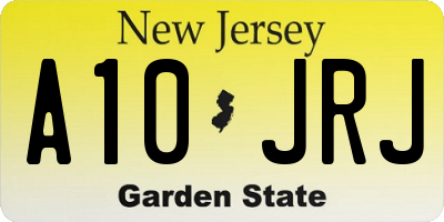 NJ license plate A10JRJ