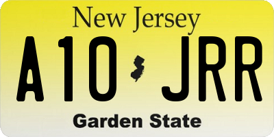 NJ license plate A10JRR