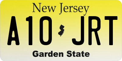 NJ license plate A10JRT