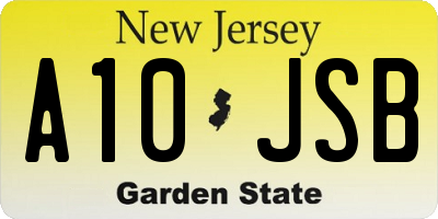 NJ license plate A10JSB