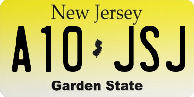 NJ license plate A10JSJ