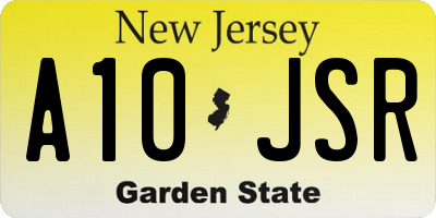 NJ license plate A10JSR