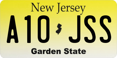 NJ license plate A10JSS