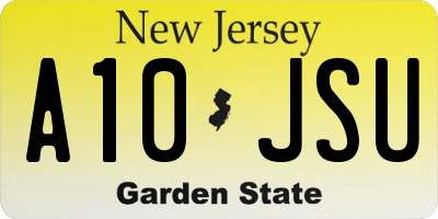 NJ license plate A10JSU