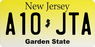 NJ license plate A10JTA