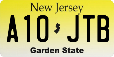 NJ license plate A10JTB