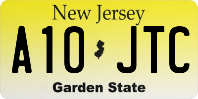 NJ license plate A10JTC