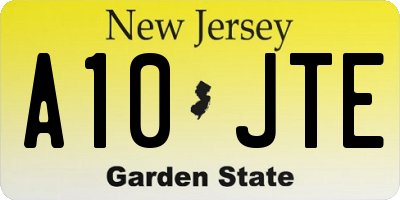 NJ license plate A10JTE