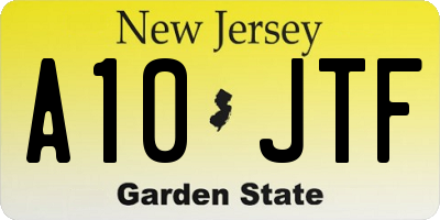 NJ license plate A10JTF
