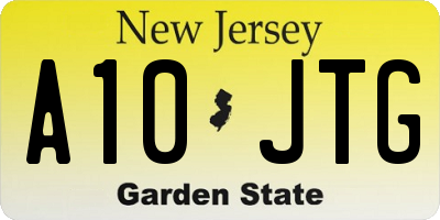 NJ license plate A10JTG
