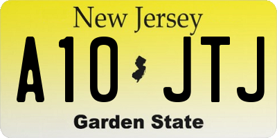 NJ license plate A10JTJ