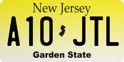 NJ license plate A10JTL