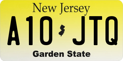 NJ license plate A10JTQ