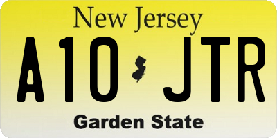 NJ license plate A10JTR