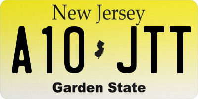 NJ license plate A10JTT