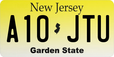 NJ license plate A10JTU