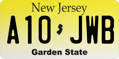 NJ license plate A10JWB