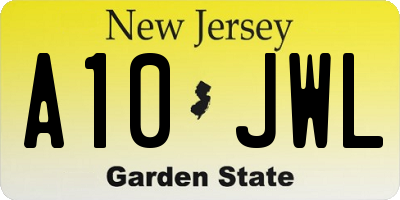 NJ license plate A10JWL