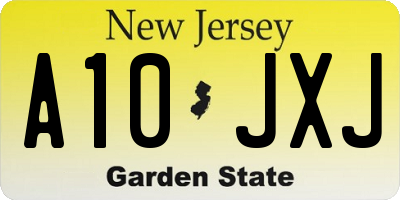 NJ license plate A10JXJ