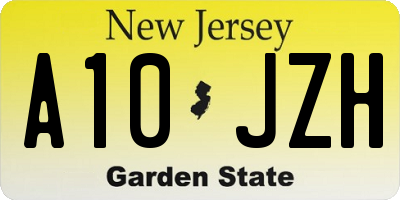 NJ license plate A10JZH