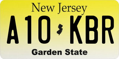 NJ license plate A10KBR
