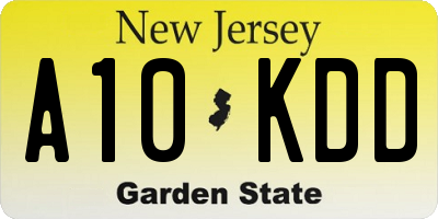 NJ license plate A10KDD