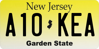 NJ license plate A10KEA